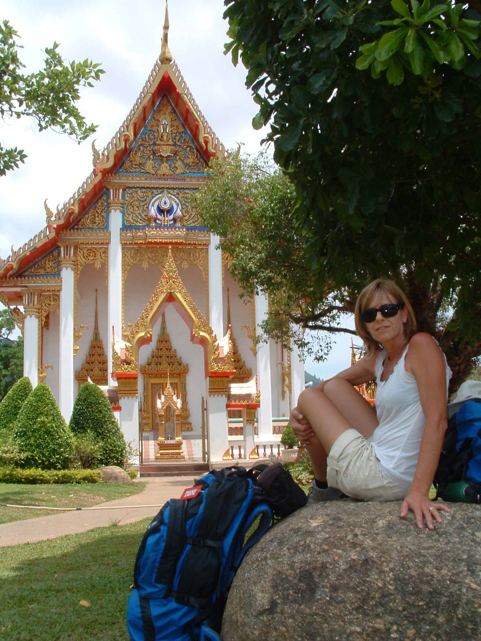 Someone needs to look after the backpacks while I explore the temples. 